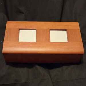 10x5" Wood Picture Window Storage Box W Sliding Lid